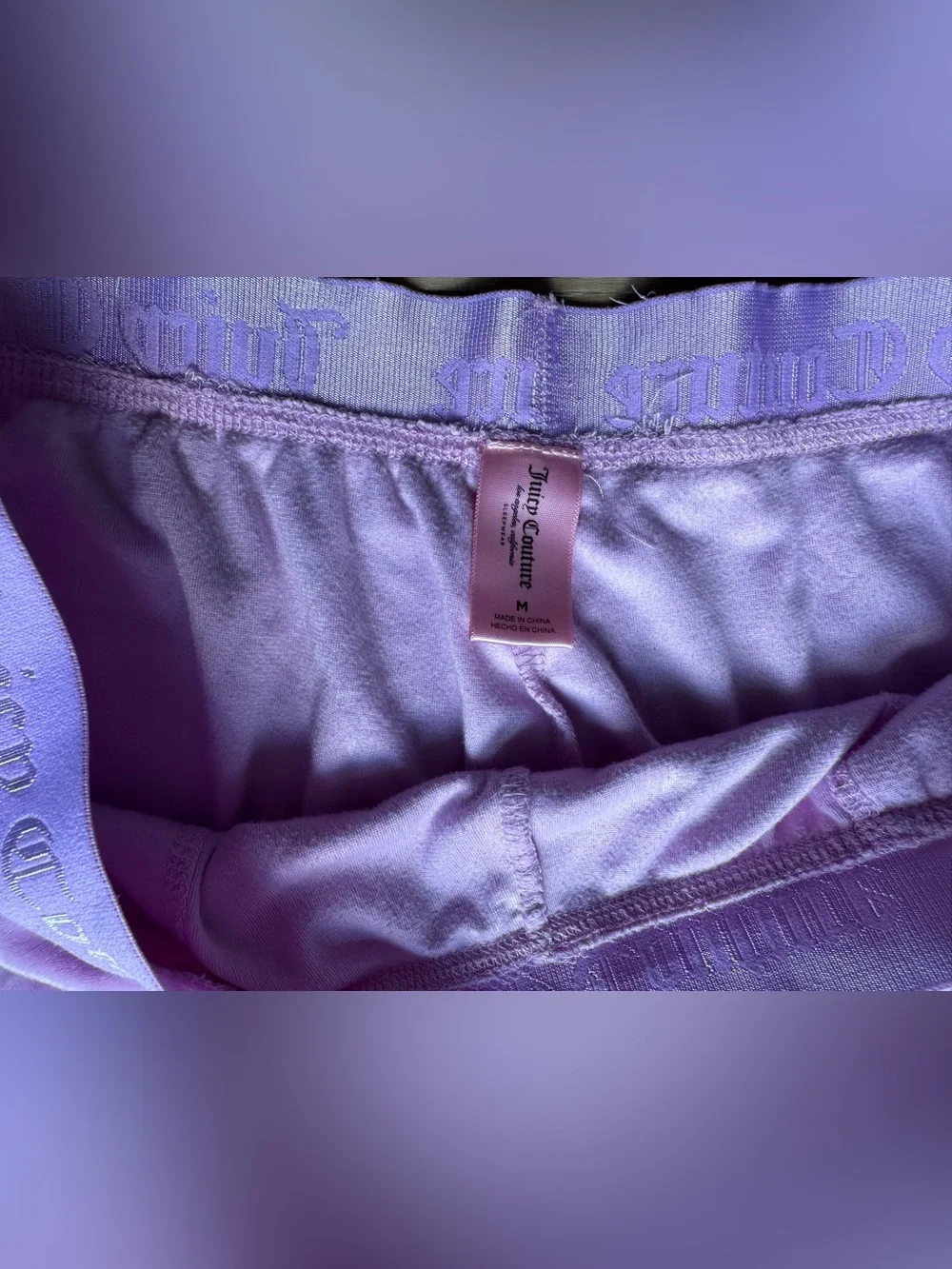 Juicy Couture Velour Tracksuit Set Lilac Pink Embossed Logo Crop Hoodie Pants M